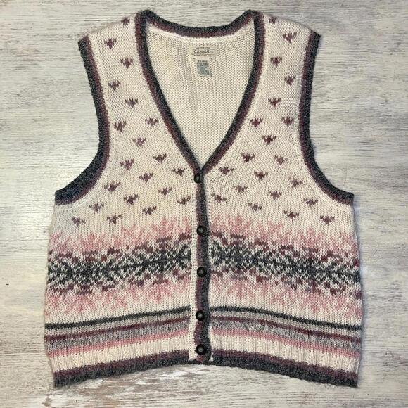 Vintage St. John’s Bay Wool Blend Faire Isle Knit Sweater Vest - Picture 1 of 6